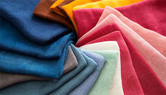 Textile fabrics in multiple colors