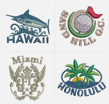 Four colorful stock logos in a window pane layout